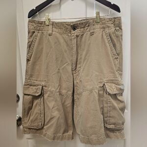 Polo Jeans Co Ralph Lauren Men's Distressed Tan/Khaki Cargo Shorts Sz 33